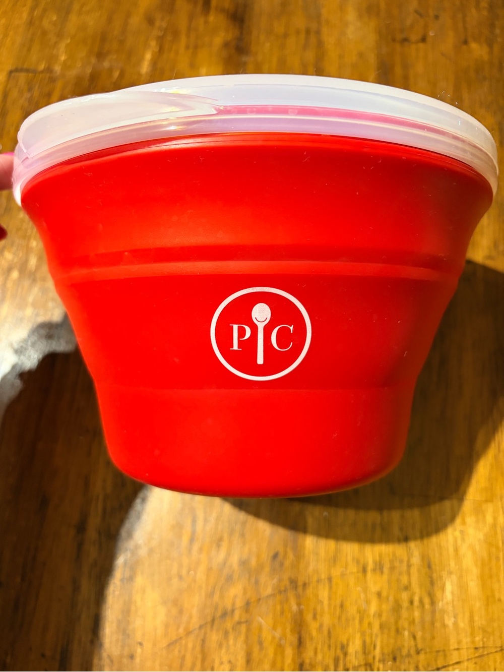 Pampered Chef Red Silicone Microwave Popcorn Maker